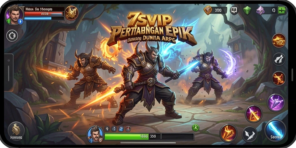 Tangkapan layar menunjukkan aksi seru di dalam game ARPG.