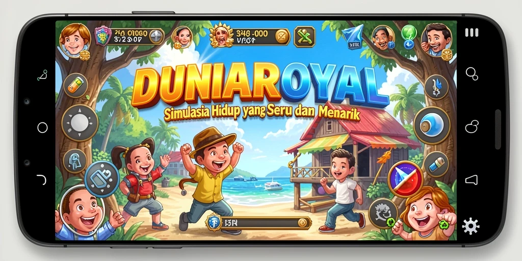 Tampilan gameplay DUNIAROYAL dengan grafik menawan dan interaksi karakter.