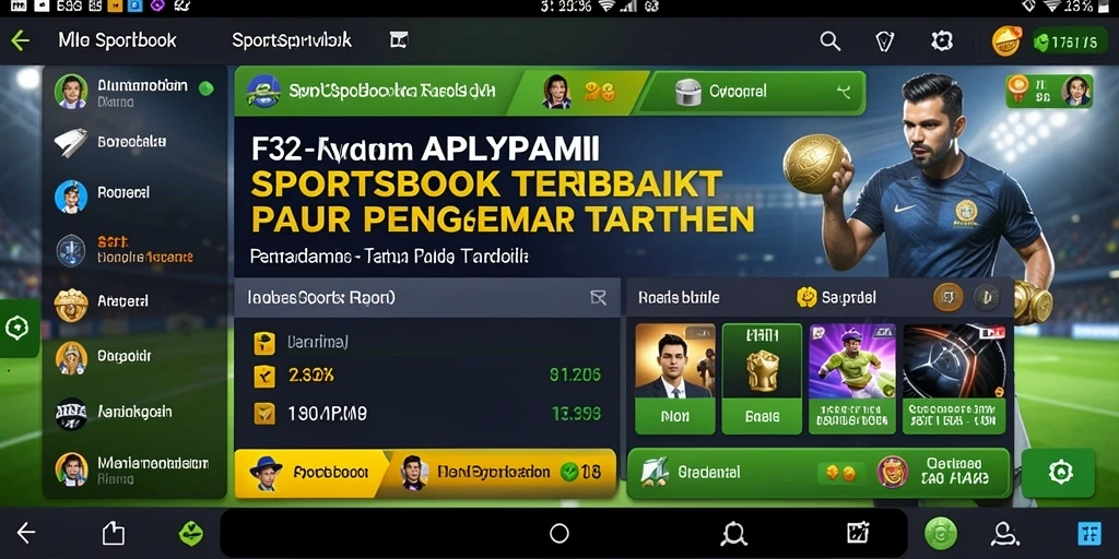 Tampilan utama F32 dengan berbagai opsi taruhan olahraga.