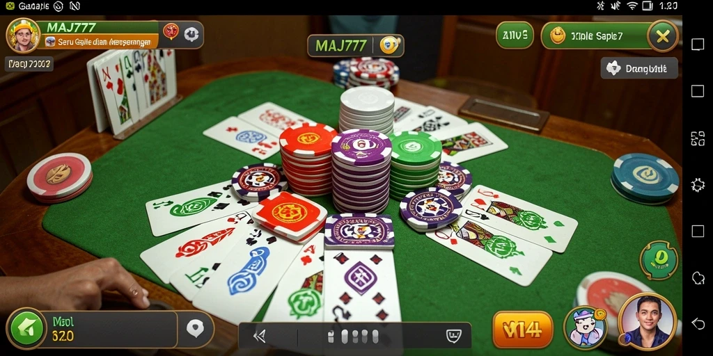 Tampilan seru dari gameplay Gaple di MAJ777.