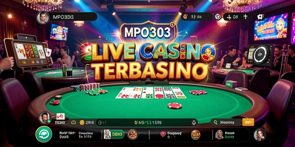 Gameplay MPO303 menampilkan dealer langsung dan atmosfer kasino yang mendebarkan.