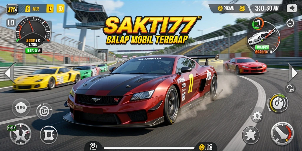 Tampilan gameplay SAKTI77 dengan mobil balap yang mendebarkan.