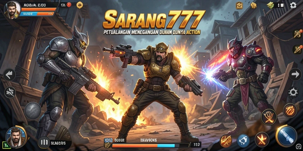 Tangkapan layar menampilkan aksi intens dalam gameplay SARANG777.