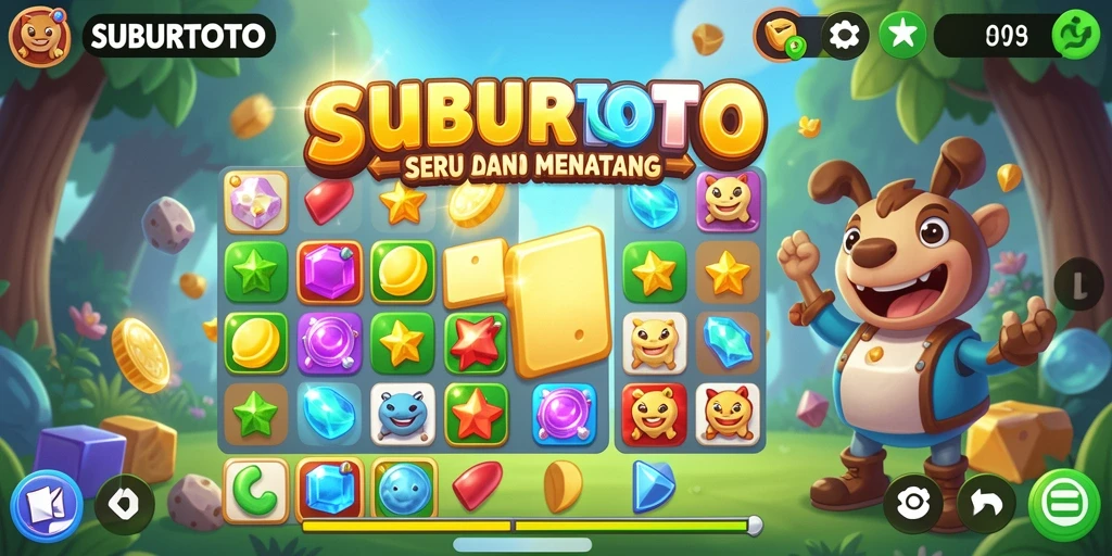 Gameplay seru SUBURTOTO dengan kombinasi item yang menantang.