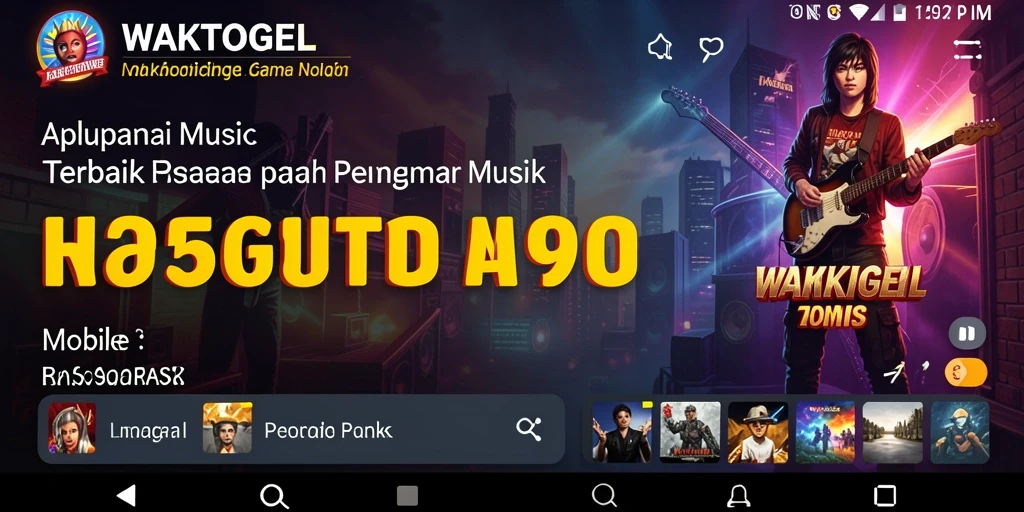 Screenshot gameplay WAKTOGEL dengan alunan musik yang menari.