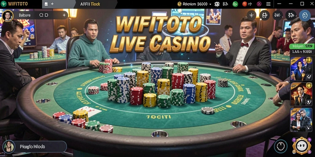 Tampilan gameplay Live Casino yang menarik di WIFITOTO dengan dealer langsung.